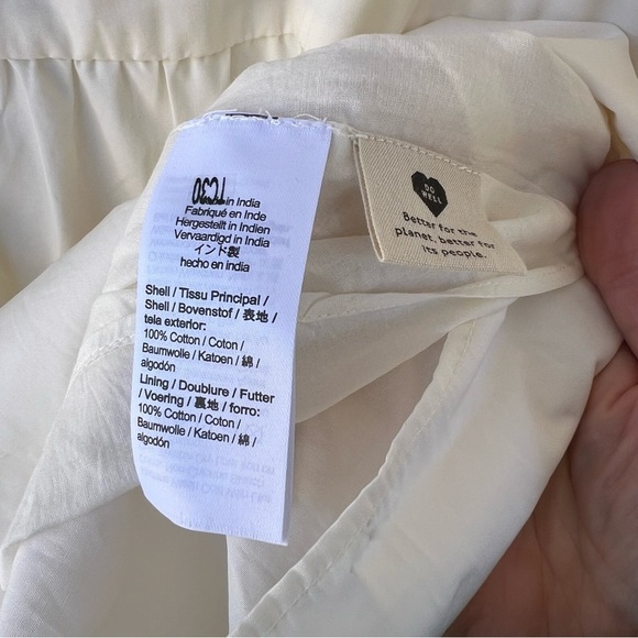 MADEWELL LIZZIE BABYDOLL MILKMAID  POPLIN PUFF SLEEVES DRESS SIZE 14W NWT CREAM - Picture 9 of 11